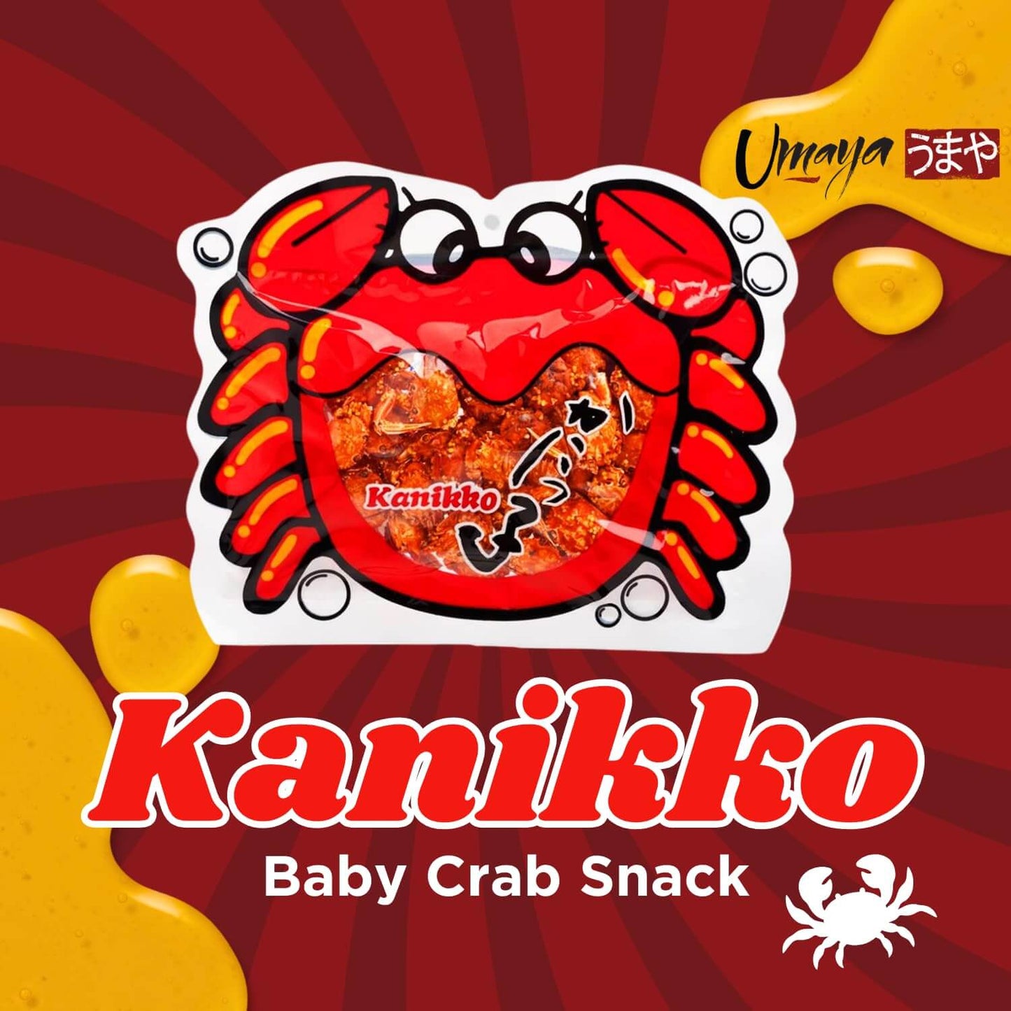 Okabe Kanikko Sembei (2.64oz). Fried seasoned small crabs