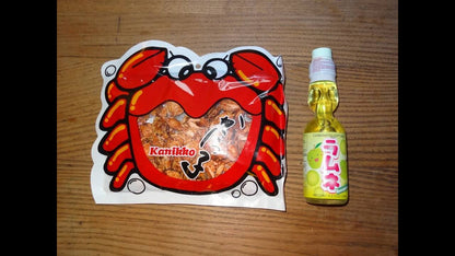 Okabe Kanikko Sembei (2.64oz). Fried seasoned small crabs